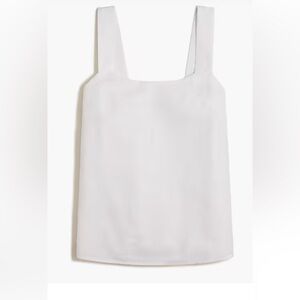 J Crew white square neck linen tank
